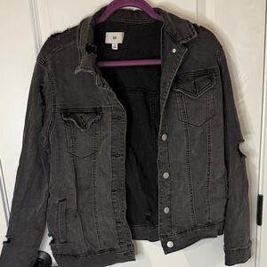 BP Charcoal Distressed Denim Jacket